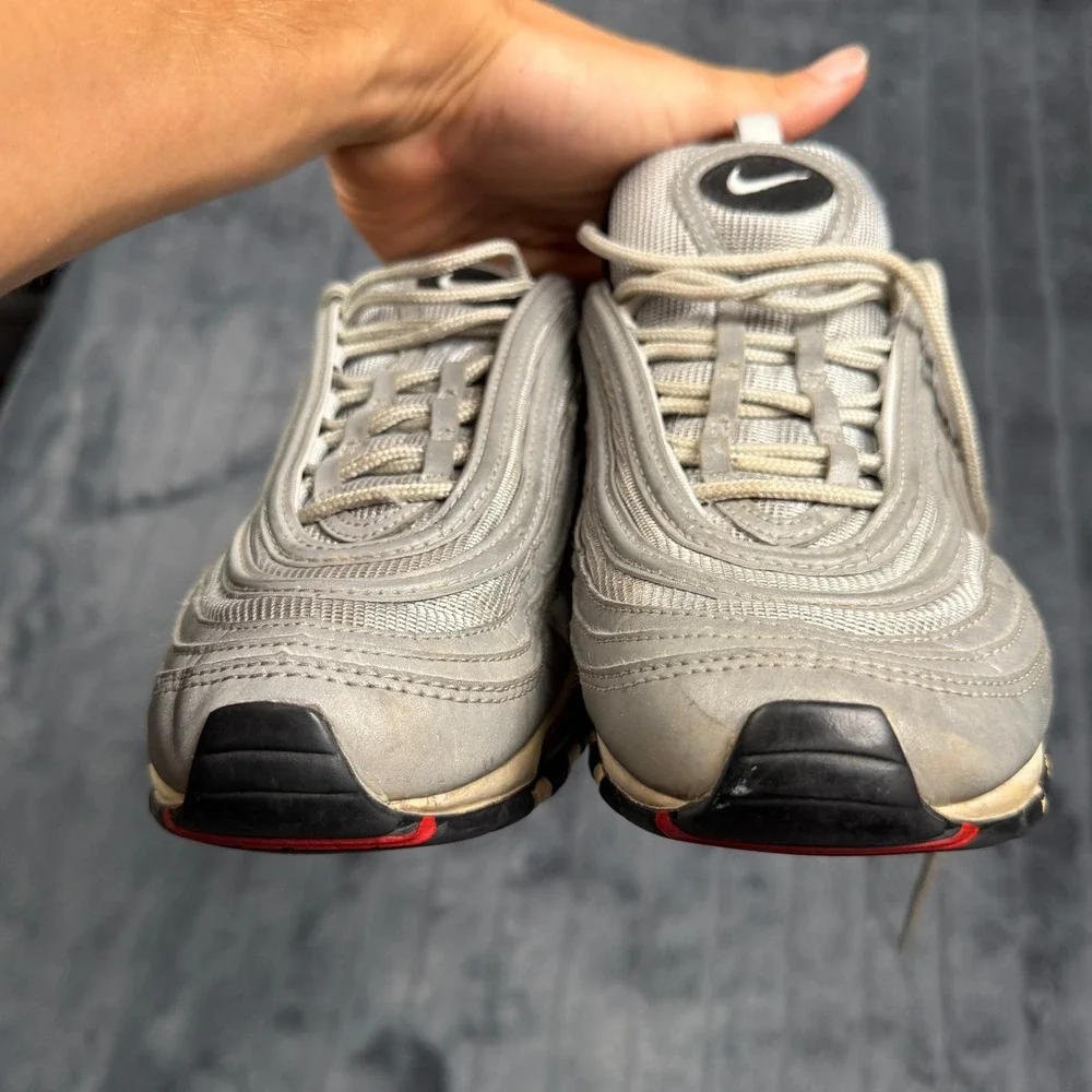 Nike Air Max 97 Silver Bullet Mens 8.5 Metallic Silver 312834-007 Retro Running